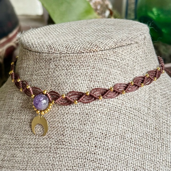 Amethyst Micro Macrame Choker - Picture 3 of 4